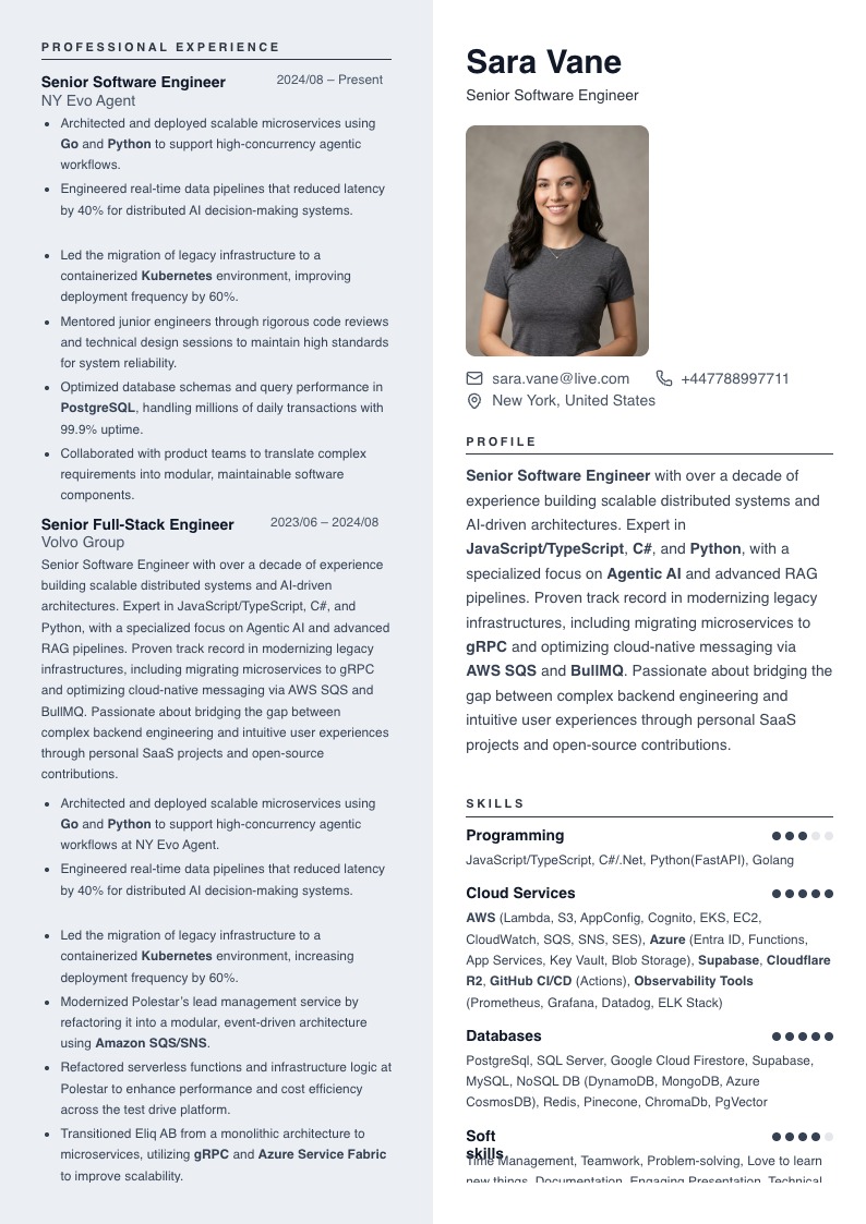 Synergy resume template