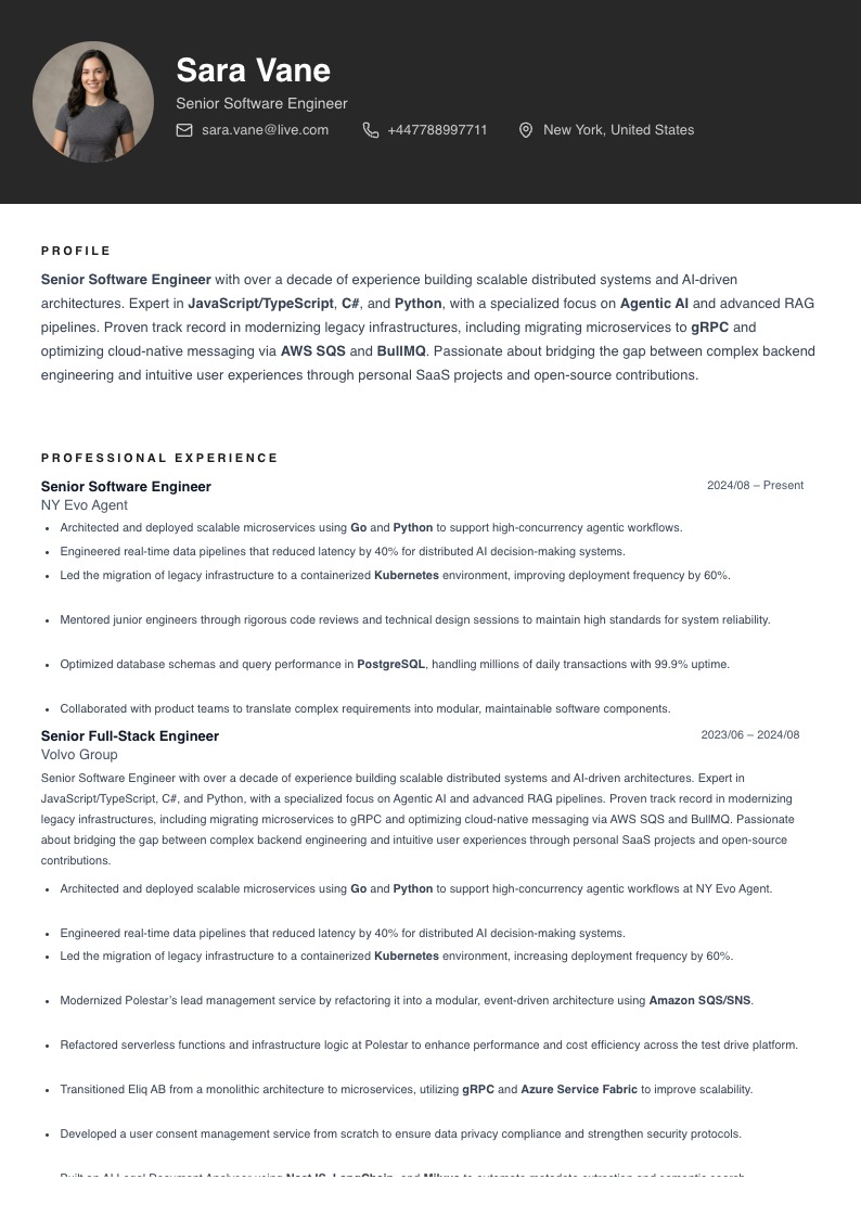 Obsidian resume template